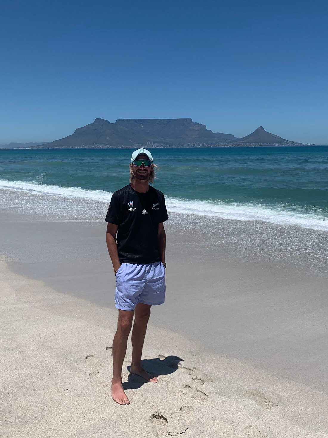 Danrich Kruger on the beach in Cape Town